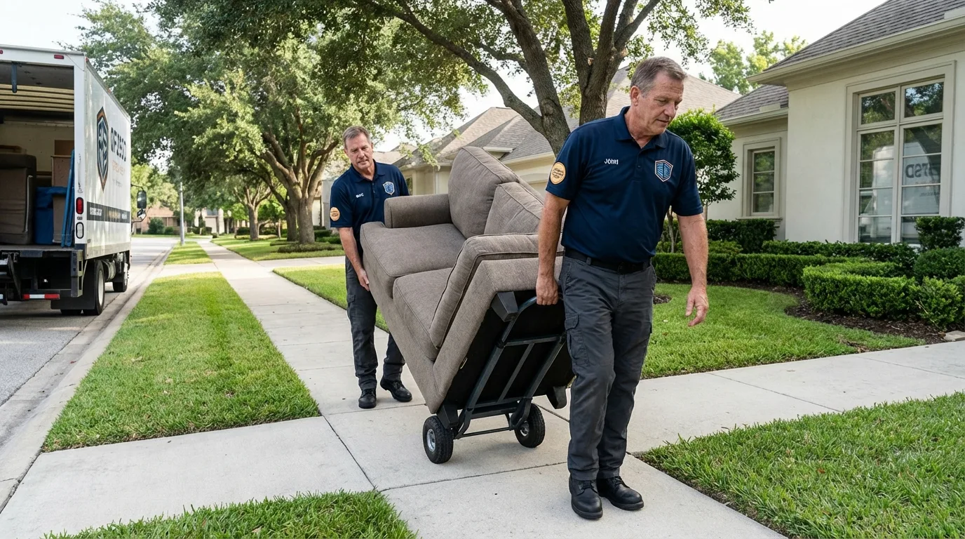 Local residential moving crew loading furniture in Nesquehoning, PA